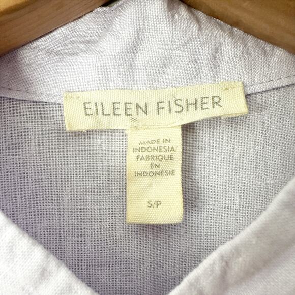 Eileen Fisher Purple Dyed Organic Handkerchief Linen Sleeveless Shirt Size Small - Picture 7 of 10